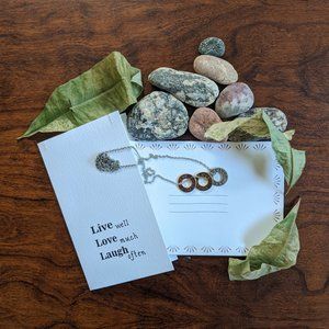 Live Laugh Love Rose Gold  Charm Necklace 16 - 18"